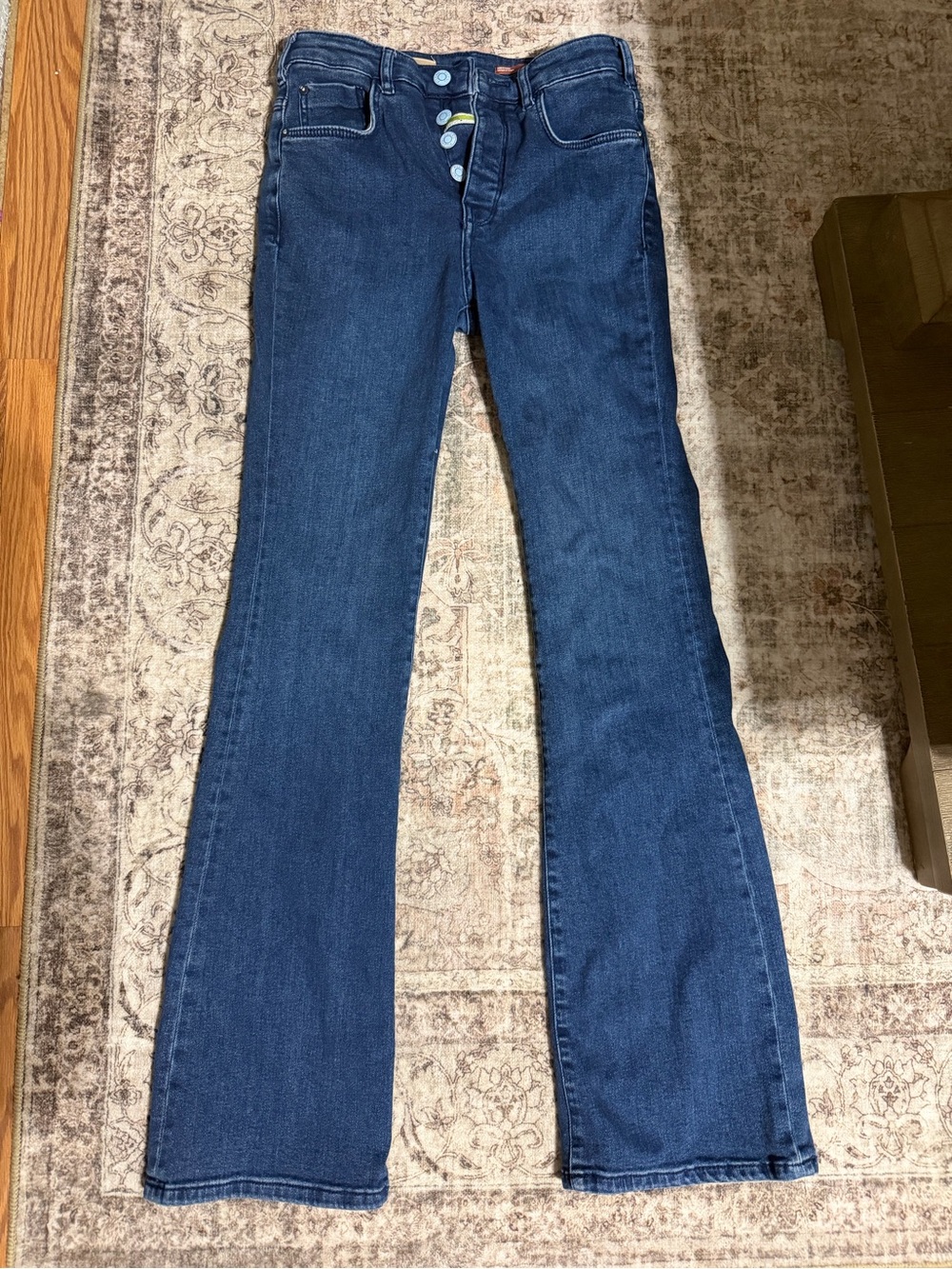 Pilcro by Anthropologie Women’s Dark Blue Flared Jeans - Classic High-Rise Style
